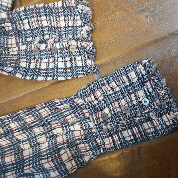 Free People One Plaid Miles Tuxedo Shirt Size Xs - Picture 11 of 14